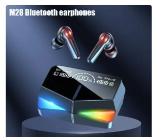 M28 TWS Беспроводная Геймер Bluetooth-гарнитура  светодиодные наушники с шумоподавлением и микрофоном