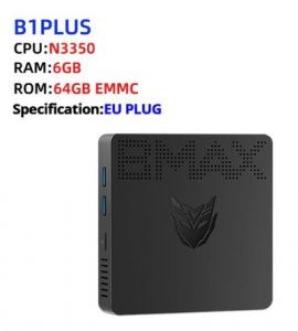 купить Мини компьютер BMAX B1 Plus, Intel Celeron N3350, 6 Гб оперативної пам'яті та 64 Гб вбудованої,  Windows 10