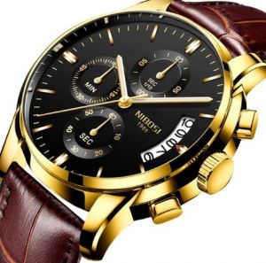Купить Nibosi 2353 кварцевые мужские часы с кожаным ремешком